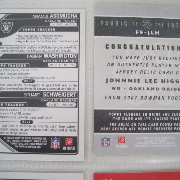 Lot of 7 Oakland Raiders NFL Player Cards - Picture 4 of 12